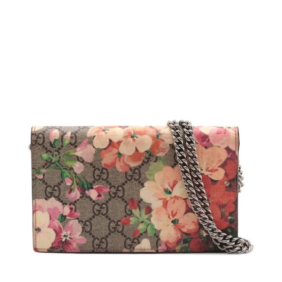 Gucci Handbags - Gucci GG Blooms PVC leather Chain Wallet Beige